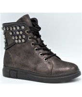 Ботинки детские Flois-Kids, иск.кожа, цвет т.серебряный, р-р 27-32 FL-W13025 BTB 