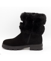 Полусапоги детские Flois-Kids, нат.замша, шерсть, цвет черный, р-р 33-38 FL-M11033 PSPZ 