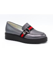 Полуботинки детские Flois Beautiful, иск.кожа, цвет т.серый, р-р 33-38 FL-S11163 PBT 