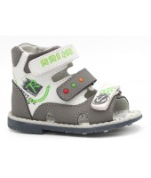 FL-MM16327 SA Сандалии детские Flois-Kids, нат.кожа, цвет серый, р-р 21-26